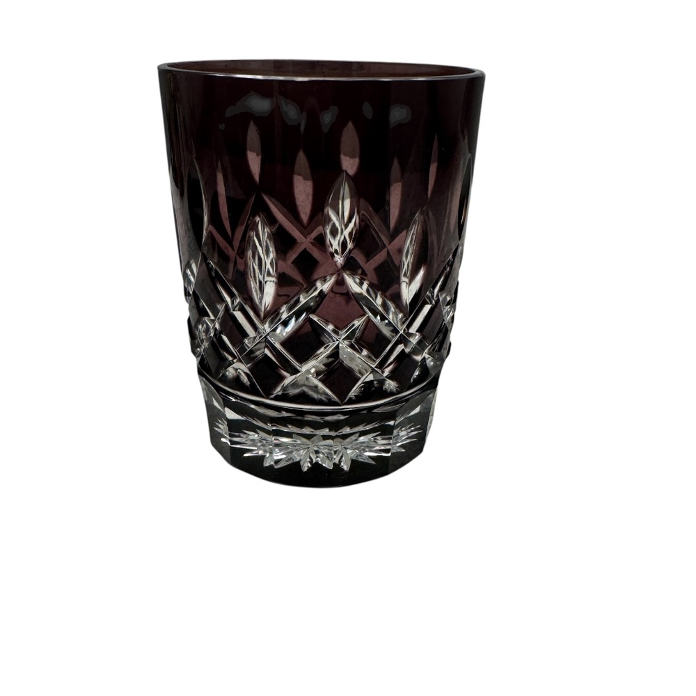 Very Rare - Waterford Crystal‎ "Lismore" Amethyst Double Old Fashion Glass